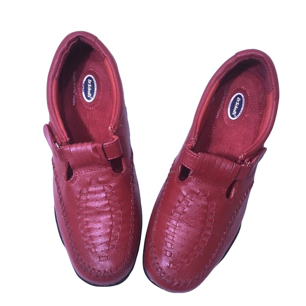 Dr. Scholl’s Gorpcore Grandmacore Woven Leather Red Orthotic Walking Shoe 7.5M